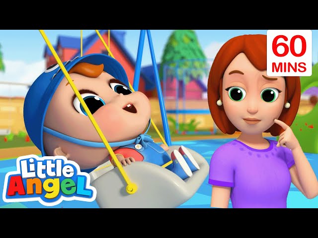 Yes Yes Playground Song! | Little Angel Sing Along | Learn ABC 123 | Fun Cartoons | Moonbug Kids