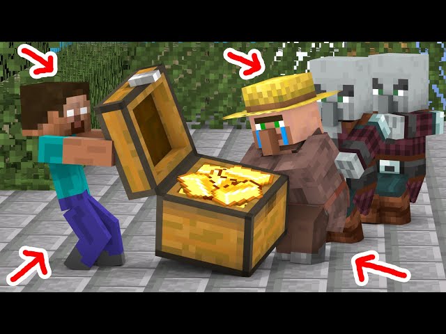 Monster School : The Fight Between Herobrine and Villager - Minecraft Animation