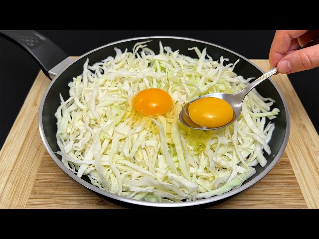 Cabbage with eggs is better than meat! When there is no time to cook! A delicious dinner!