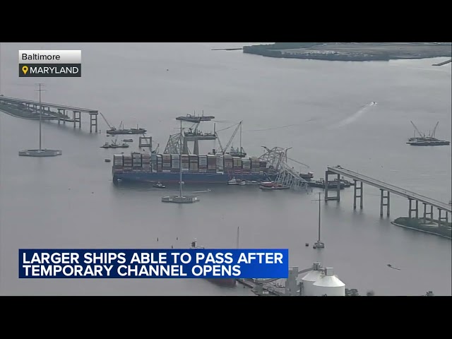 First cargo ship passes through newly opened Baltimore channel