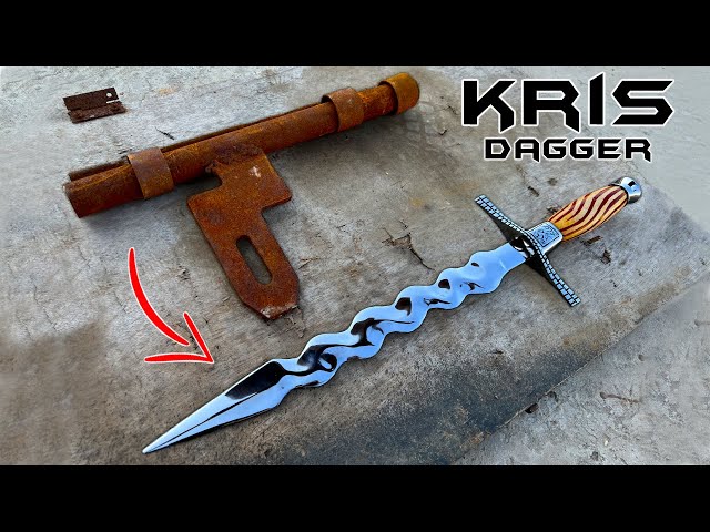 Forging KRIS Knife out of Rusty Gate Lock