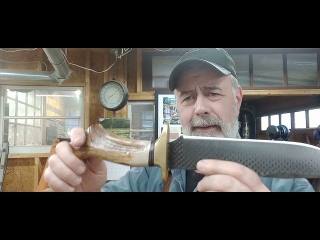 Cowboy Bowie Knife With Antler Handle