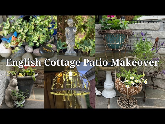 Charming English Cottage Patio Makeover Blue Chinoiserie Inspired!