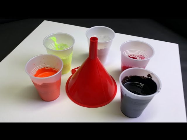 Acrylic Pouring FUNNEL Technique!! Fluid Painting Spooky CELLS!! Pour. Wigglz Art