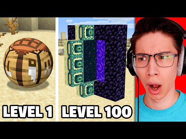 Testing Cursed Minecraft Builds From Level 1 to Level 100