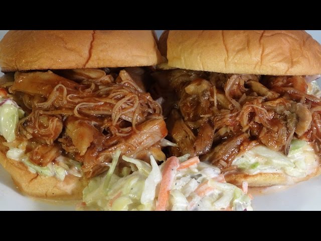 BBQ Pulled Chicken Sandwiches Recipe - No Slow Cooker!!!