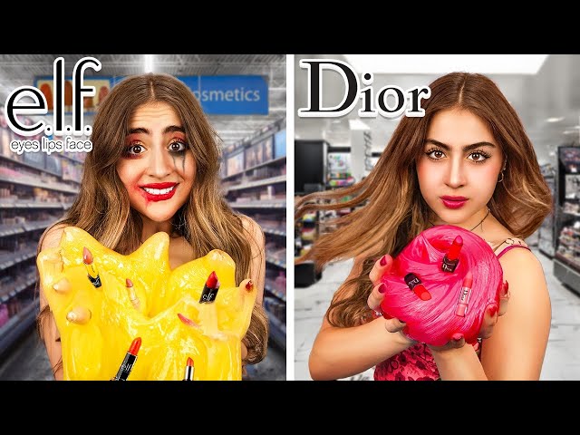 Elf Vs Dior Slime Makeup Challenge!