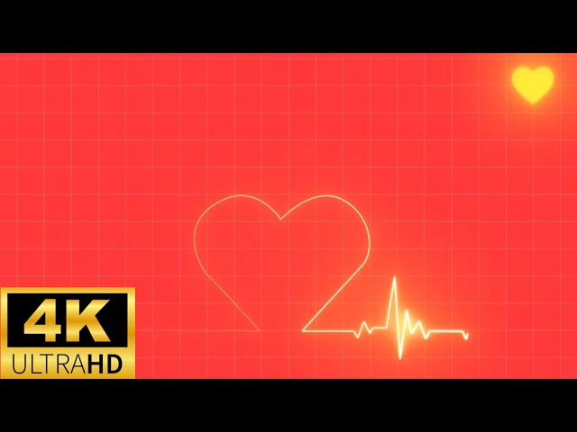 RELAXING RED COLOR HEART ROMANTIC SOUND ECG SOOTHING HD VIDEO
