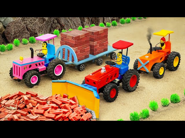 Diy tractor making mini House Construction | diy mini Concrete House with mini Bricks | HP Mini