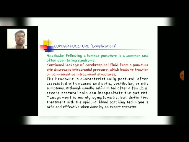 CSF-Lumbar Puncture & its complications Part-14-By Dr.Robin Chopra(PT)/ Dept. of Physiotherapy/RPIIT