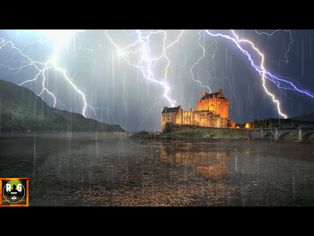 Rain and Heavy Thunderstorm Sounds with Thunder and Lightning Sound Effects on Eilean Donan Castle