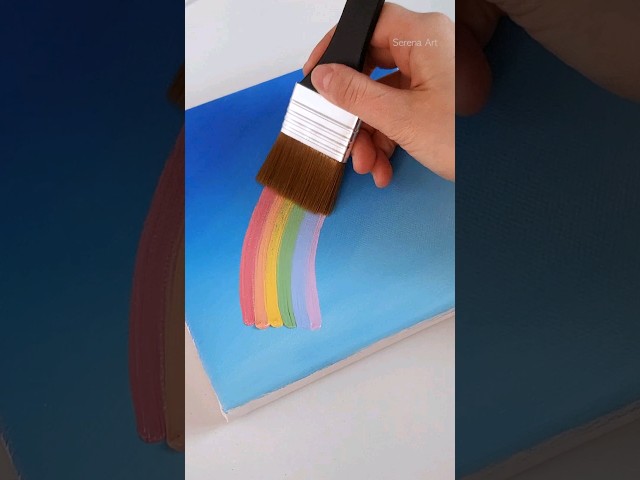 Rainbow painting #art #acrylicpainting #easypainting
