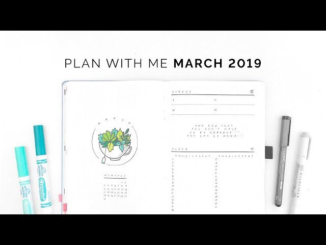 minimal bullet journal plan with me 🌿 march 2019