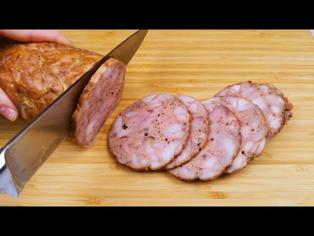 Make your own chicken salami! I don't buy sausage anymore! Recipe without additives!