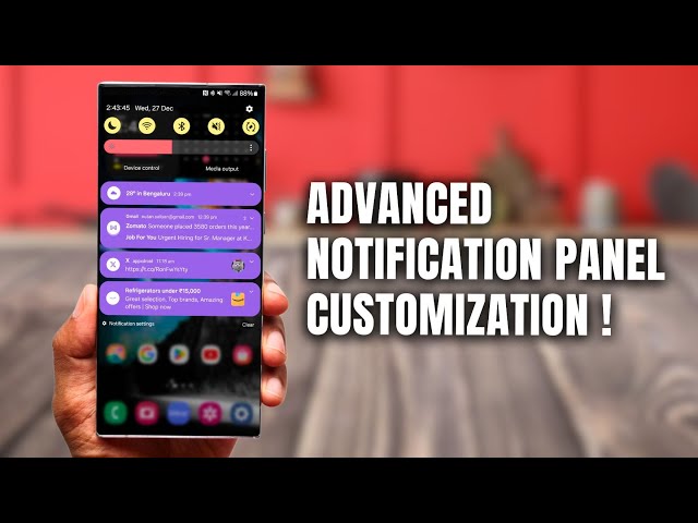Advanced Notification Panel Quick Panel Customisation -Transparent & Colourful -Samsung Galaxy Phone
