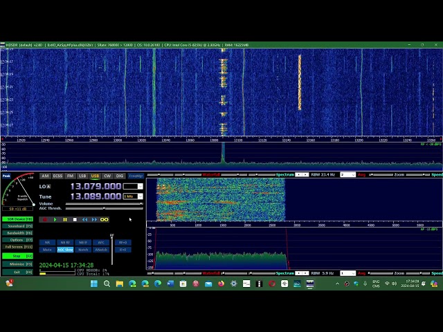 NMN VIrginia Coast Guard Weather station 8764 13089 kHz USB Shortwave Airspy HF+ Discovery HDSDR