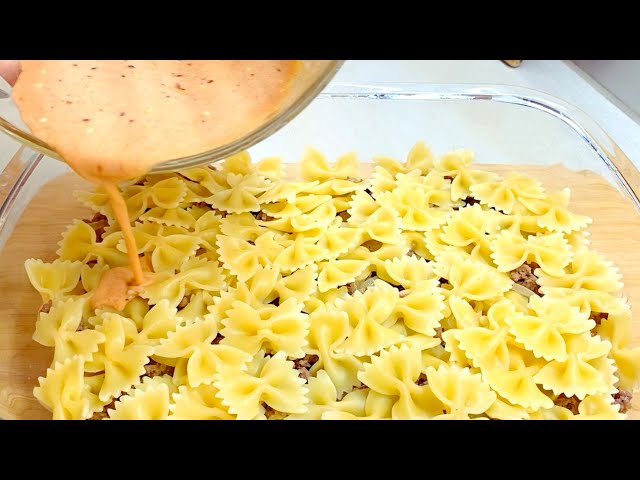 A quick pasta dinner with delicious chicken breast! Delicious pasta with minced meat