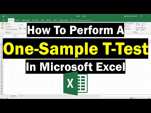 How To Perform A One-Sample T-Test In Excel
