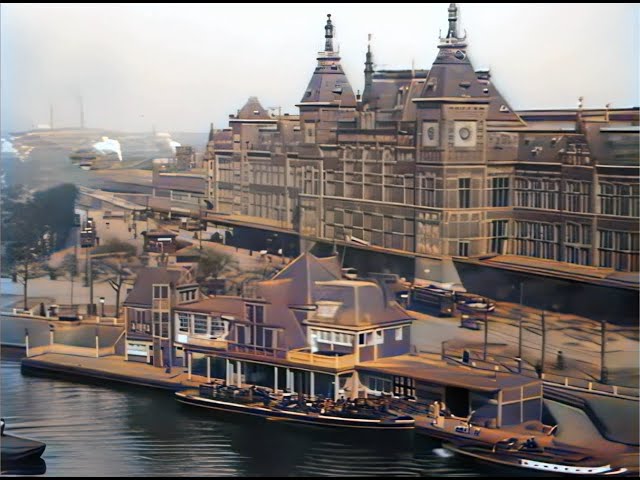 Beautiful Amsterdam a century ago in the 1920s in color [A.I. enhanced & colorized]