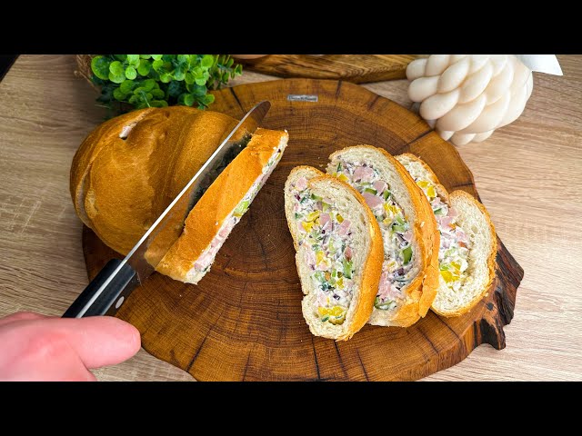 💯 Brilliant recipe for white bread with filling! A great idea for breakfast in 5 minutes!