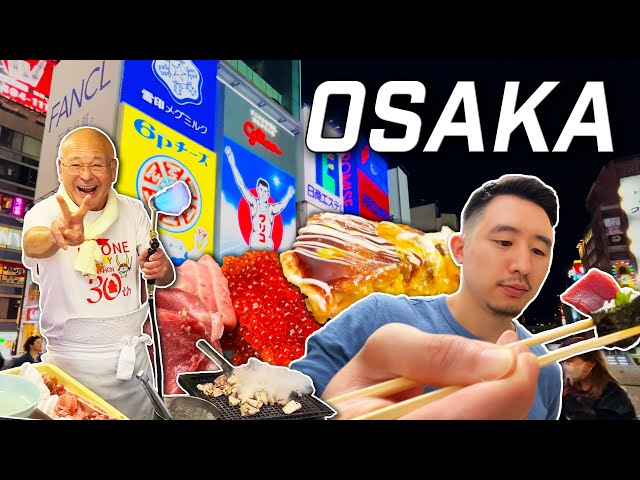 OSAKA FOOD TOUR: What to Eat & MUST Try Dishes!! 🍣🍰🇯🇵