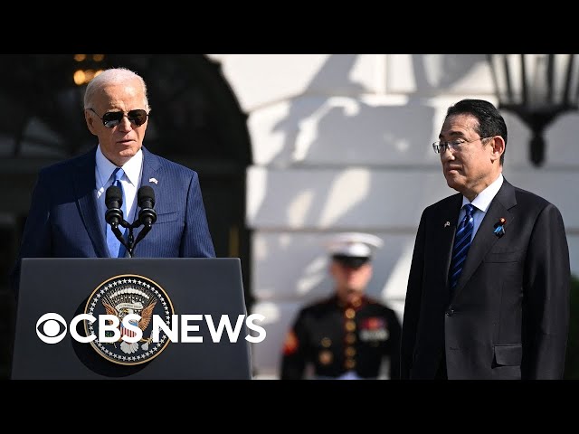 Watch: Biden welcomes Japanese Prime Minister Fumio Kishida to the White House