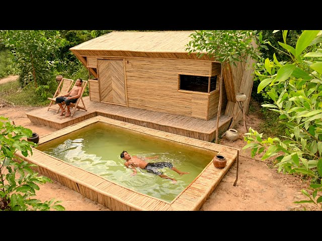 Building Living Room Bamboo Craft Villa And Swimming Pools Part II