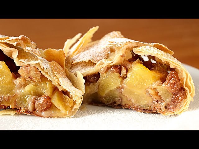 Lots of filling and little dough - AUTHENTIC STRUDEL apple recipe