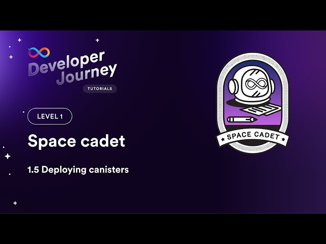 ICP Developer Journey 1.5 | Deploying canisters