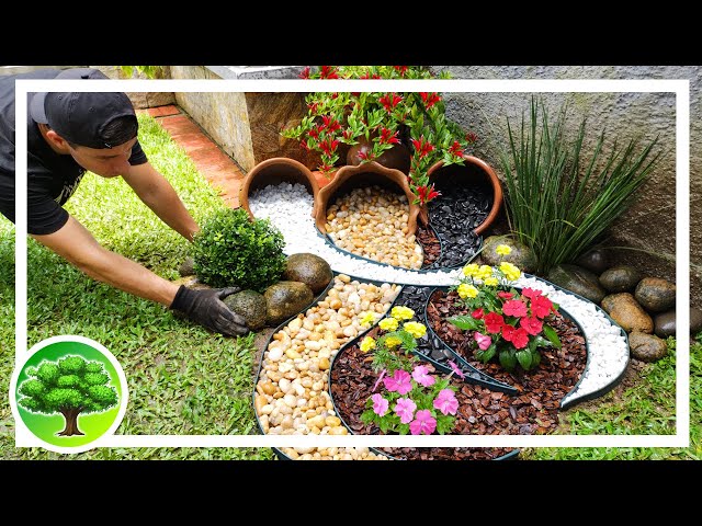 Creative flower bed and stones to decorate your garden / Garden ideas