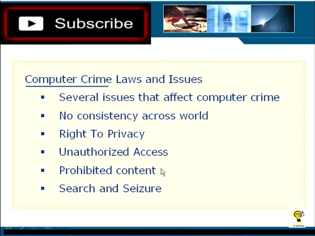 Introduction To Computer Forensics Course - 5 Computer Crime Laws
