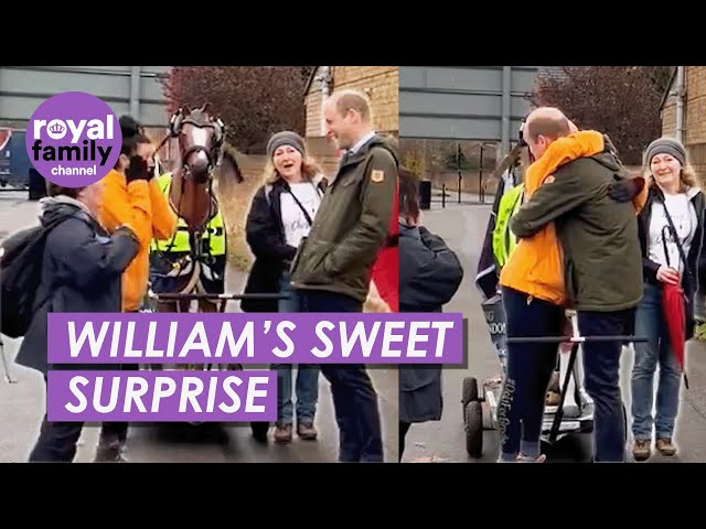 Heartwarming Moment Prince William Surprises Mum on Charity Walk