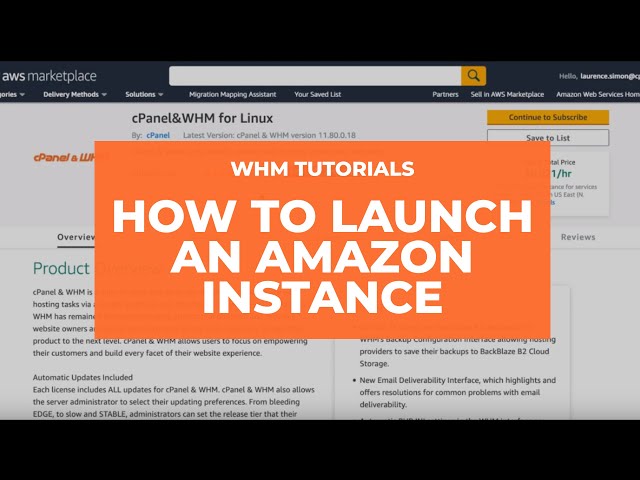 WHM Tutorials - How to Launch an Amazon Instance