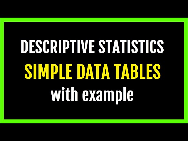 ✅ Descriptive statistics: A SIMPLE DATA TABLE with example 📈 #statistics #data #maths