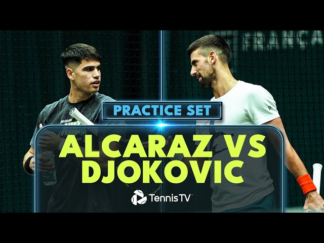 Carlos Alcaraz vs Novak Djokovic Full Practice Set | Rolex Paris Masters 2023