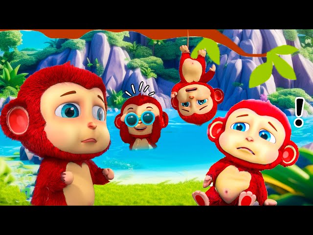 5 Little Rainbow Monkeys | Newborn Baby Songs & Nursery Rhymes @JugnuKidsvideos