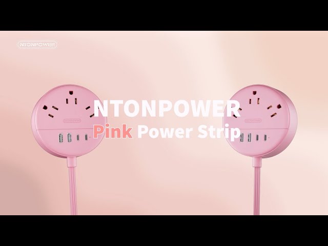 Ntonpower Pink Power Dot Power Strip | A stylish and functional addition to your cozy workspace