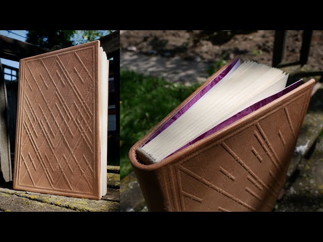 Making a Leather Bound Journal with 3D Printed Embossing - DIY Bookbinding