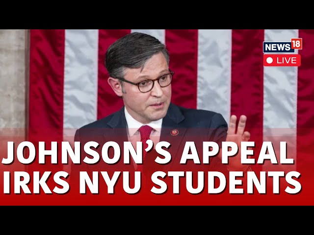 Mike Johnson Live | New York Student Live | Speaker Johnson Heckled At New York University