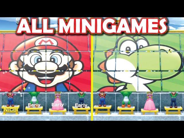 Super Mario Party ALL MINIGAMES!! (Mario, Yoshi, Luigi, Peach)