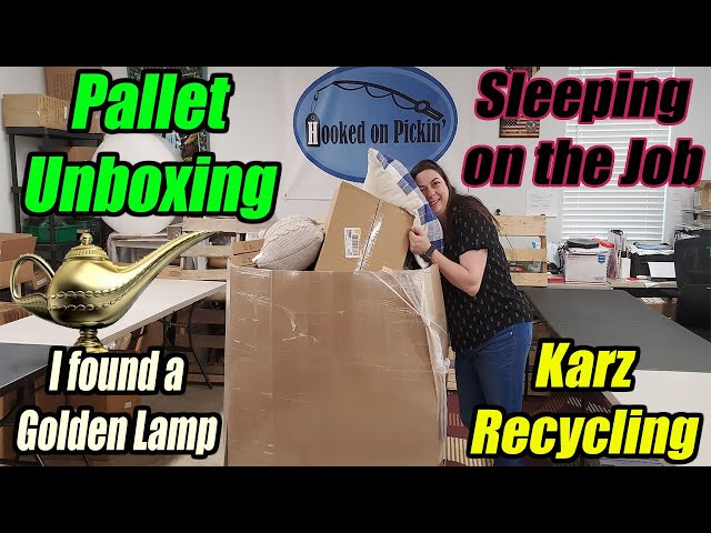Karz Recycling Pallet Unboxing - I found a Golden Lamp - Will I get 3 Wishes LOL - Online Reselling
