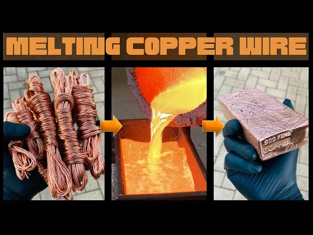 Melting Copper Wire - Big Copper Cable Bar - ASMR Metal Melting - BigStackD Trash To Treasure