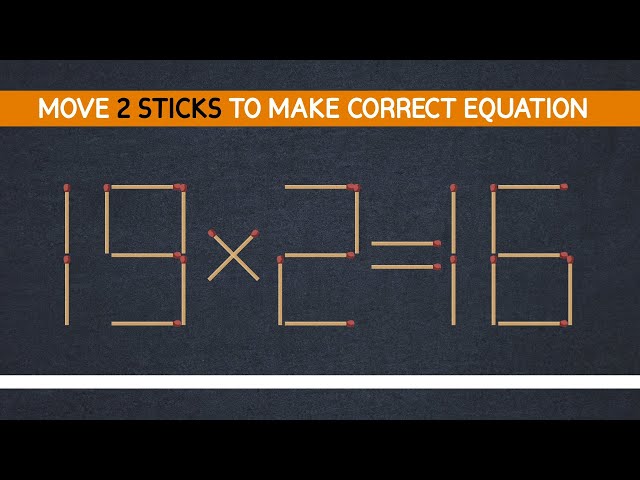 Move 2 Sticks to Make Correct Equation || Matchstick Puzzle #viral#puzzles#puzzlezone#youtubevideos