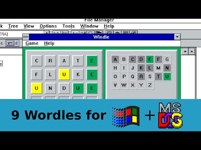 Trying 9 different Wordles for Windows 3.1 and DOS on retro hardware