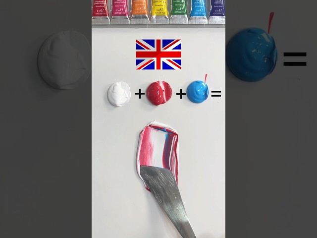 What color do mixed flags make? (Part3 ) #paintmixing #colormixing #satisfying #asmrart