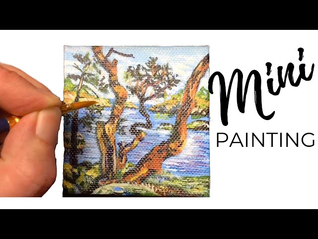 How to paint MINIATURE PAINTINGS / Arbutus Tree Mini Painting