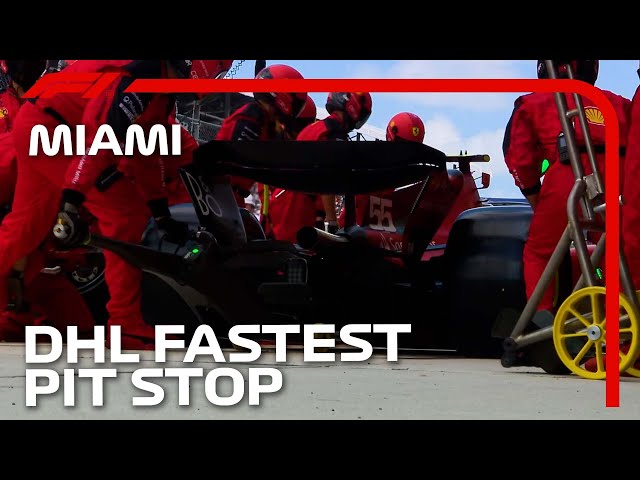 Carlos Sainz Scores the Fastest Pit Stop | 2023 Miami Grand Prix | DHL