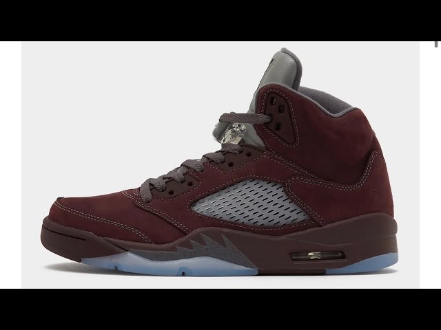 Photos of the Air Jordan 5 Burgundy Sneakers Colorway Retail Price $225 Sneakerhead News 2023