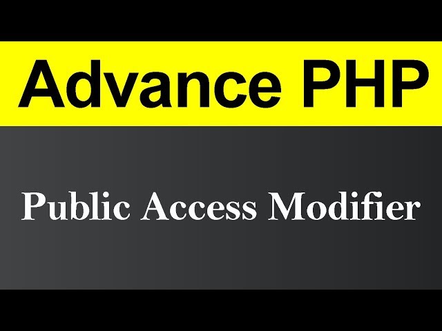 Public Access Modifier in PHP (Hindi)