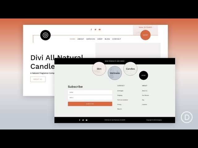 Download a FREE Header and Footer Template for Divi’s Candle Making Layout Pack